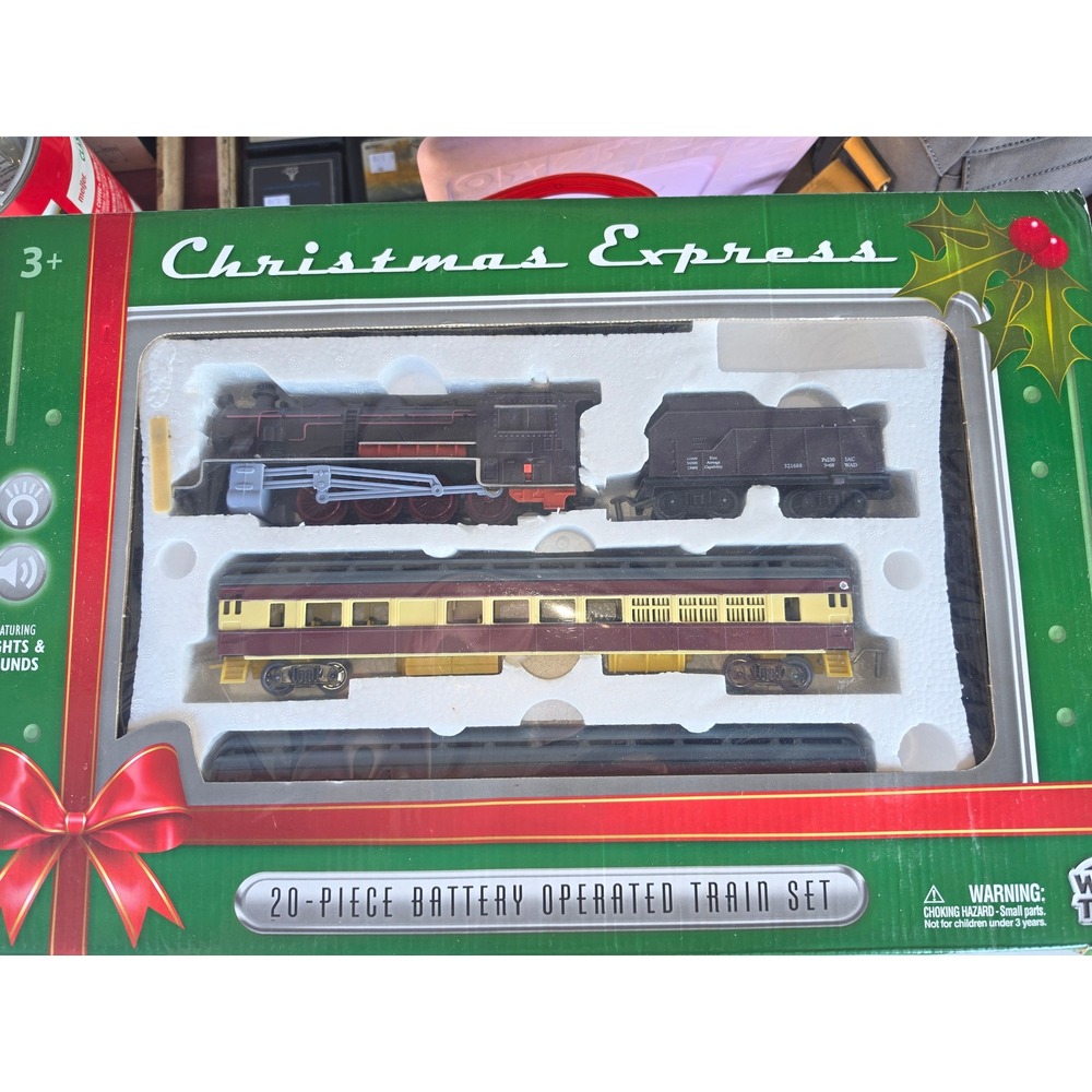 WowToyz Christmas Express 20 Piece Battery Operated Train Set Lights & Sounds